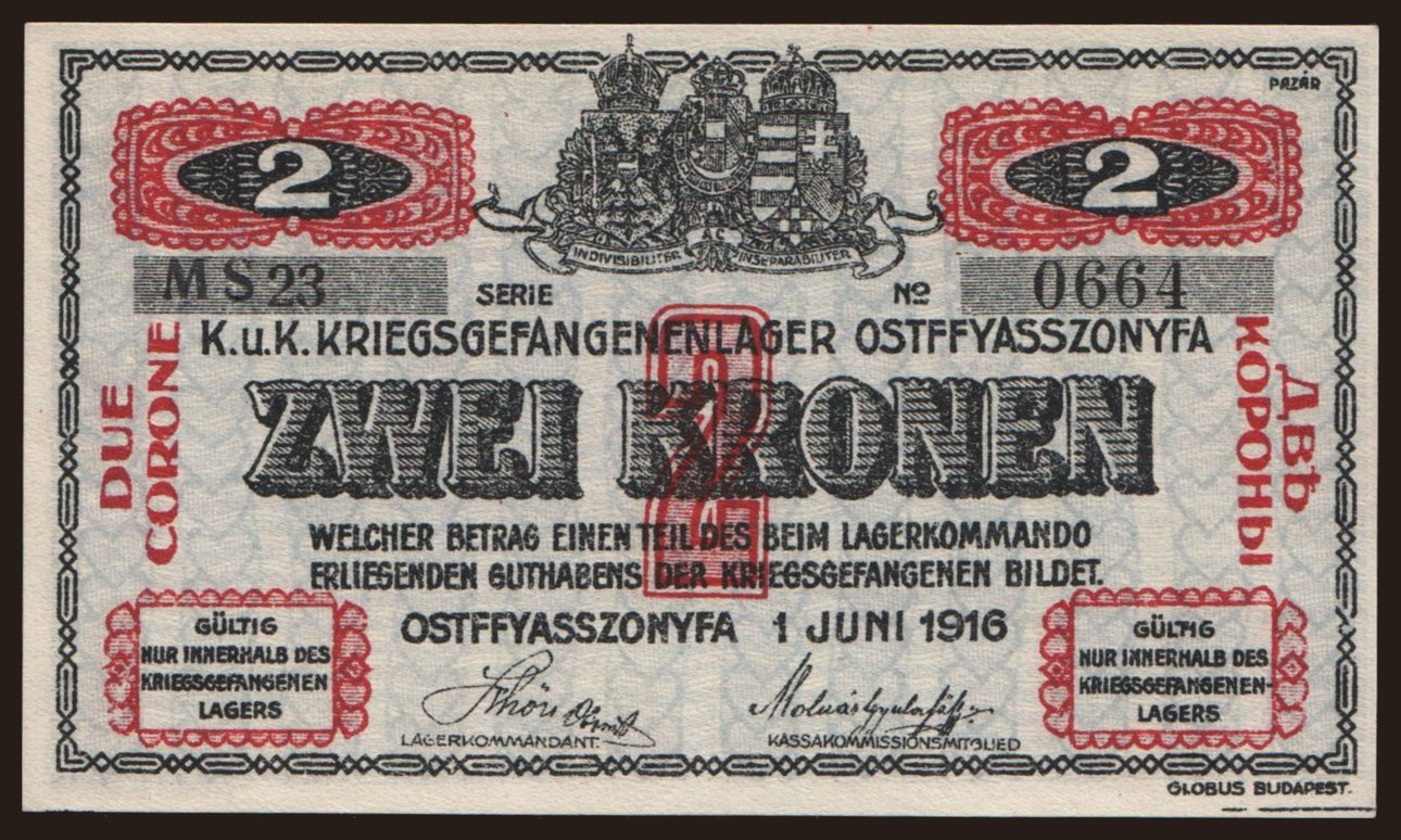 Ostffyasszonyfa, 2 Kronen, 1916