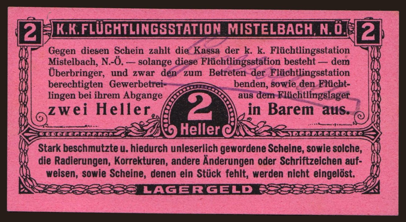 Mistelbach, 2 Heller, 191?