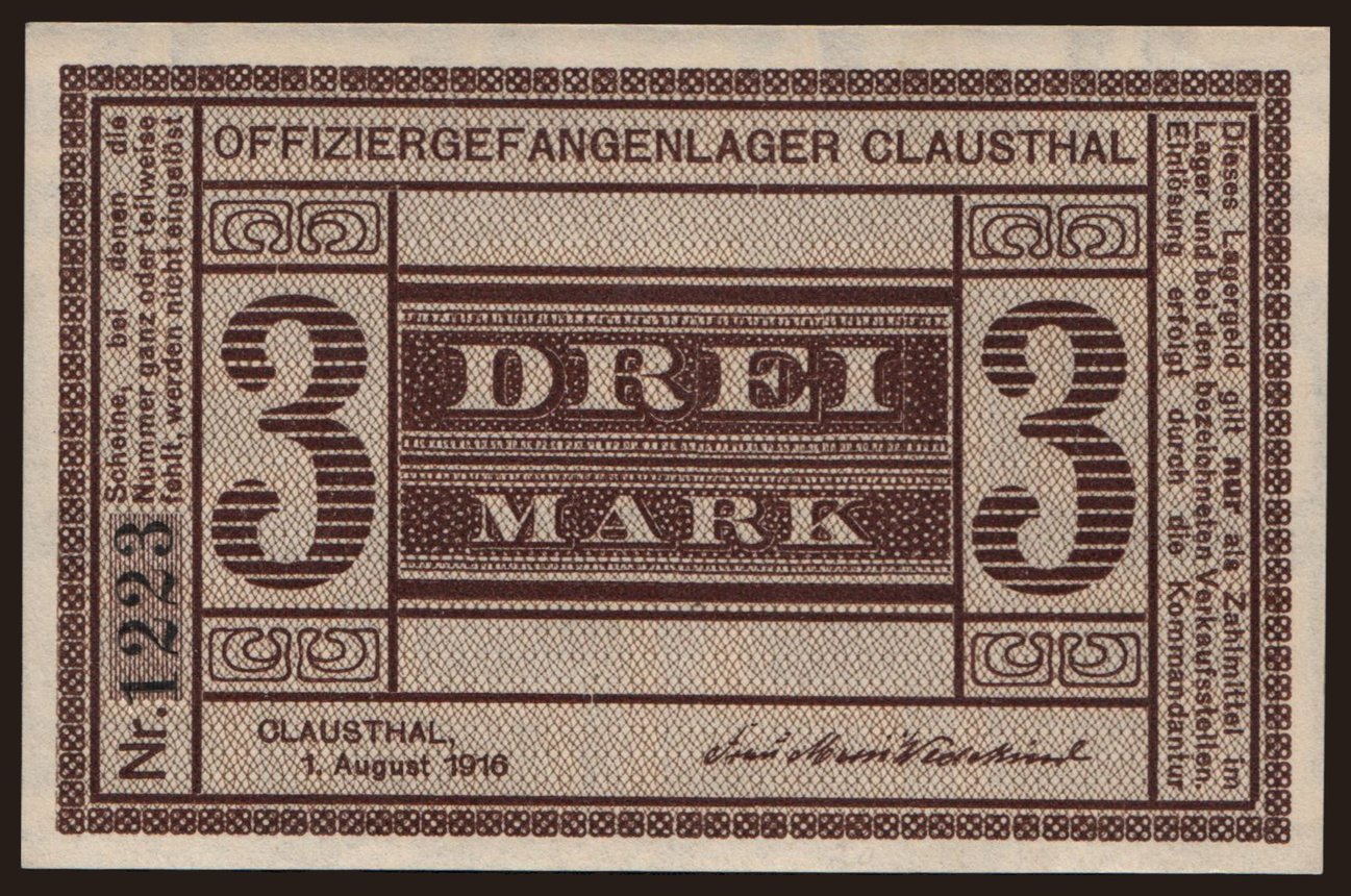 Clausthal, 3 Mark, 1916
