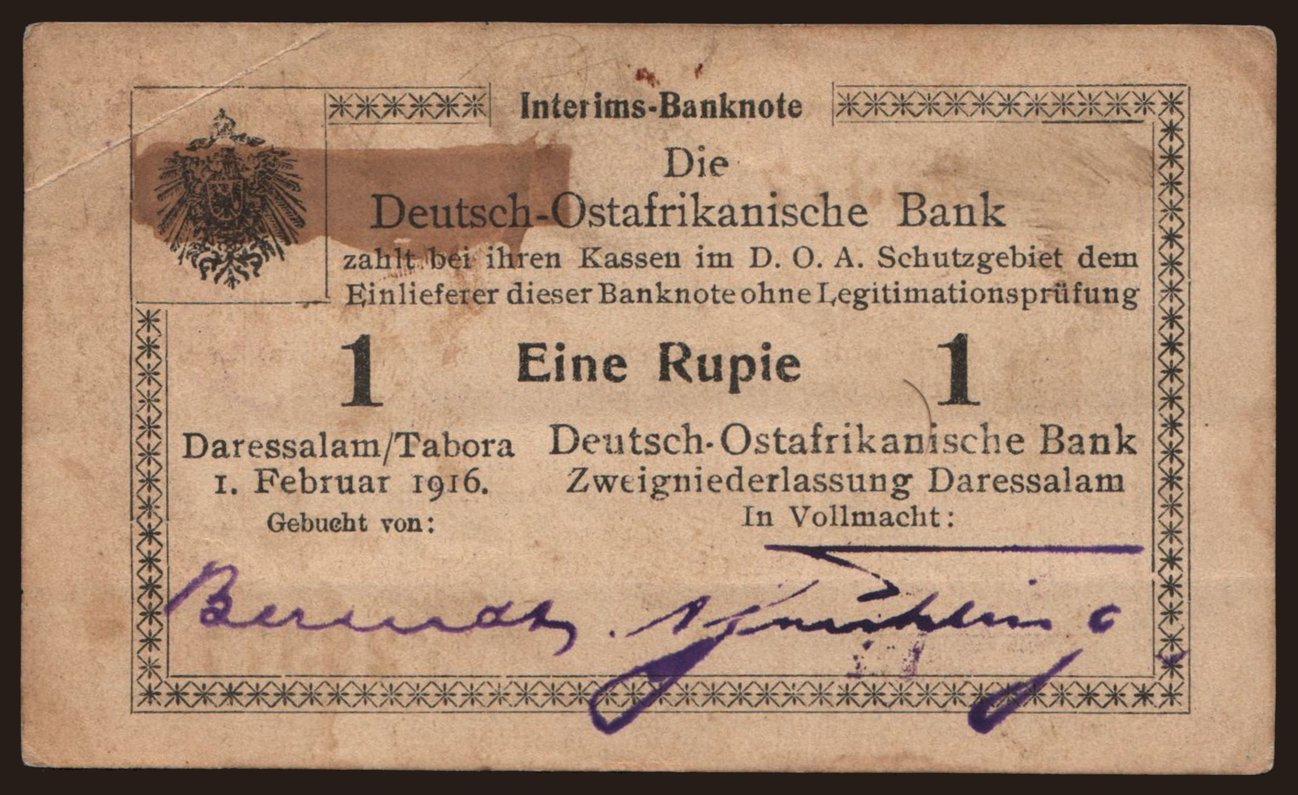 1 Rupie, 1916