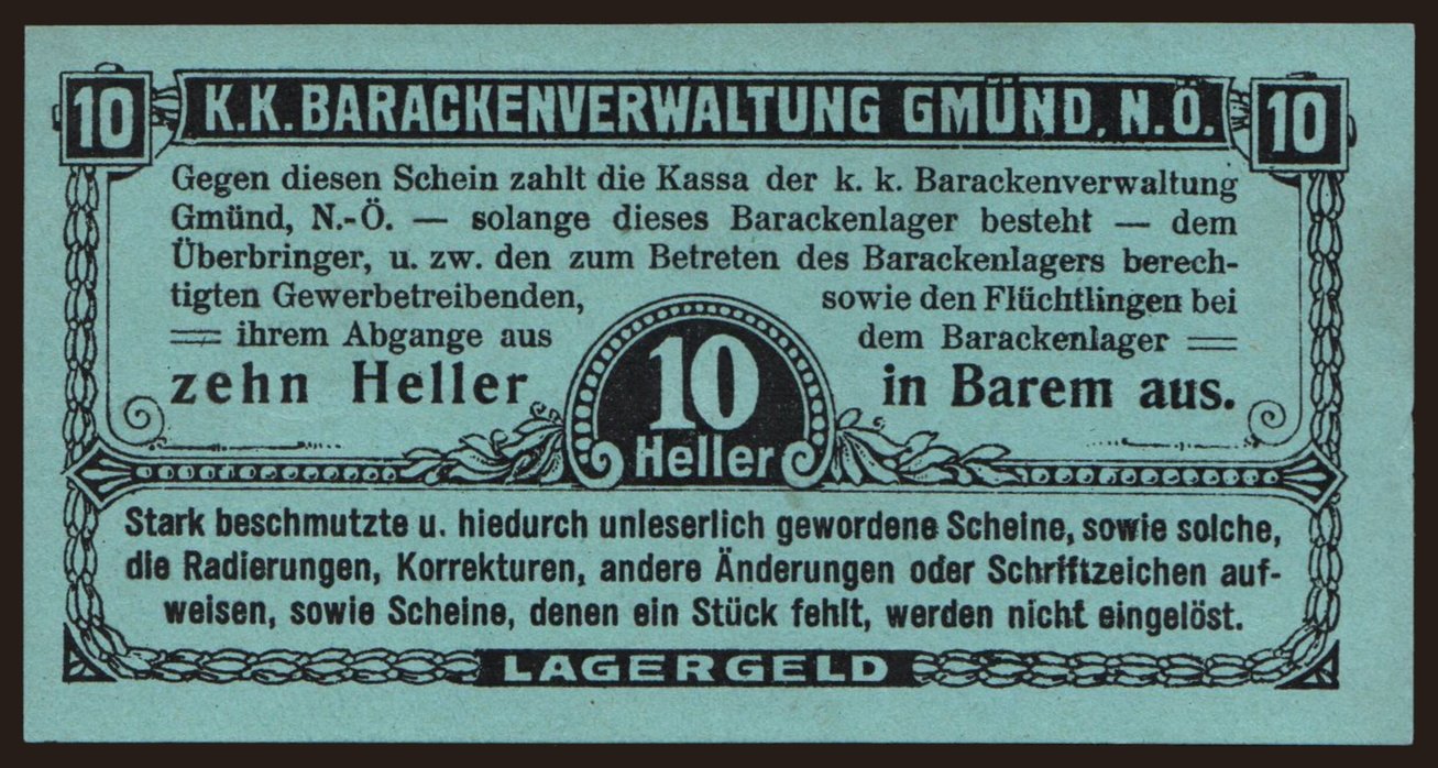Gmünd, 10 Heller, 191?