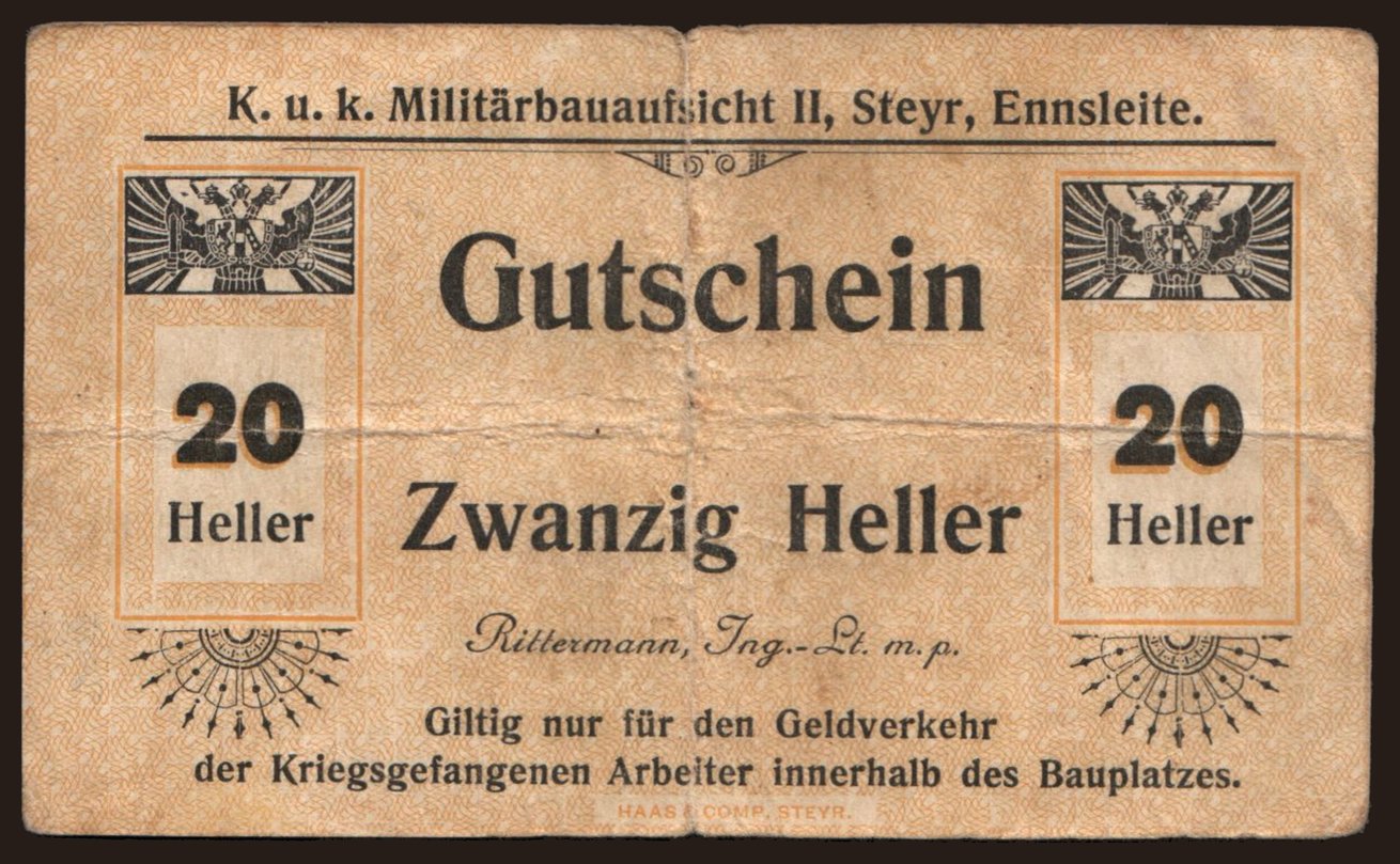 Steyr, 20 Heller, 191?