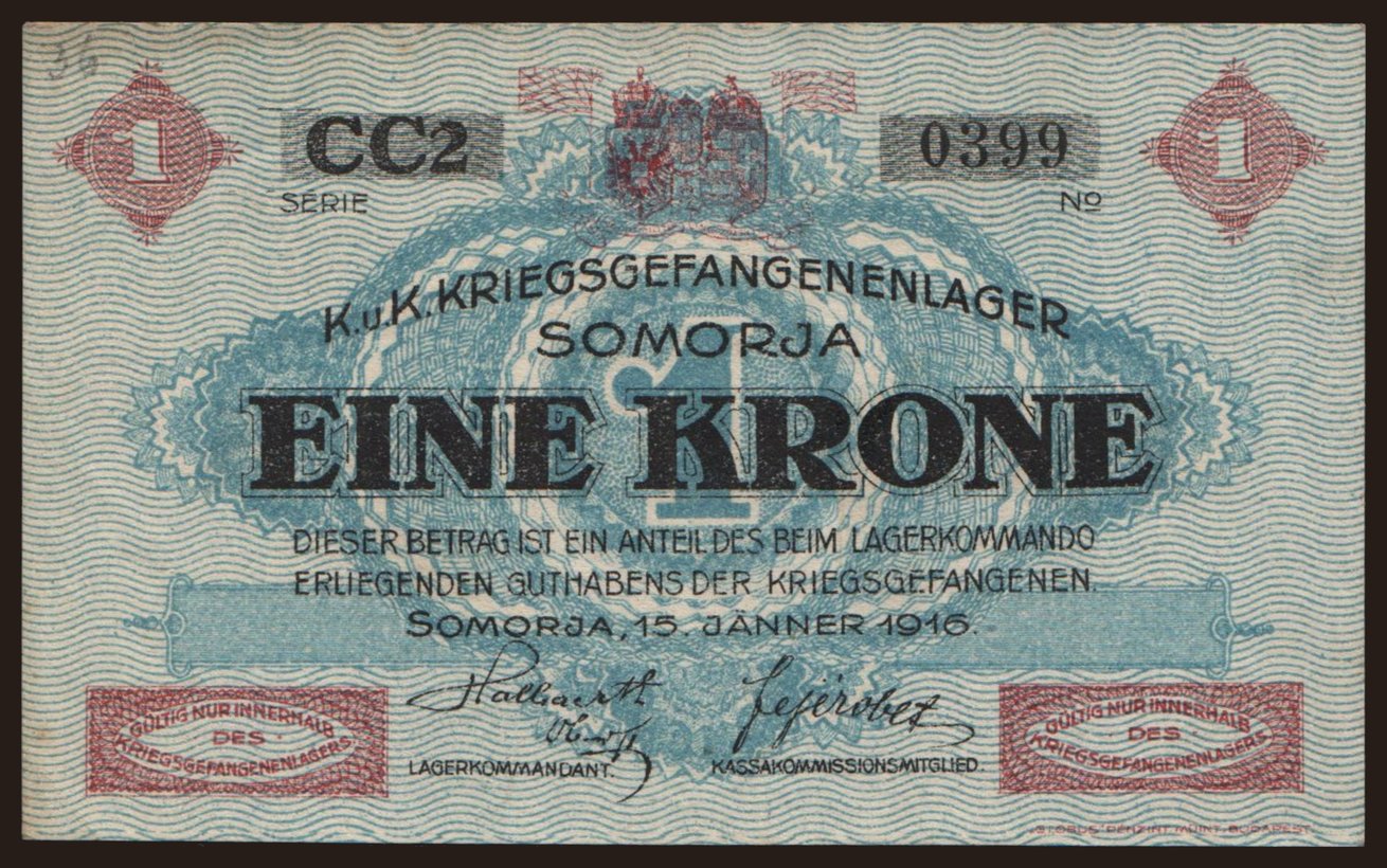 Somorja, 1 Krone, 1916
