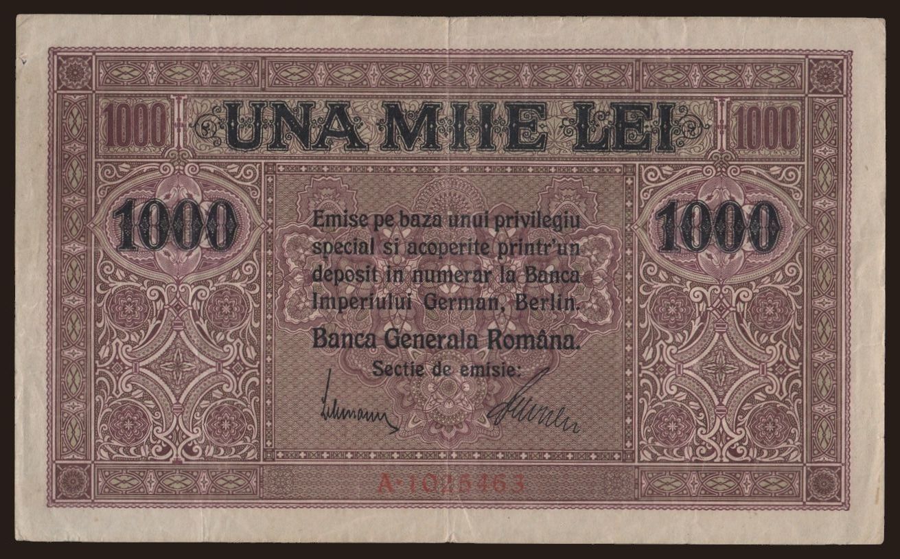 1000 lei, 1917