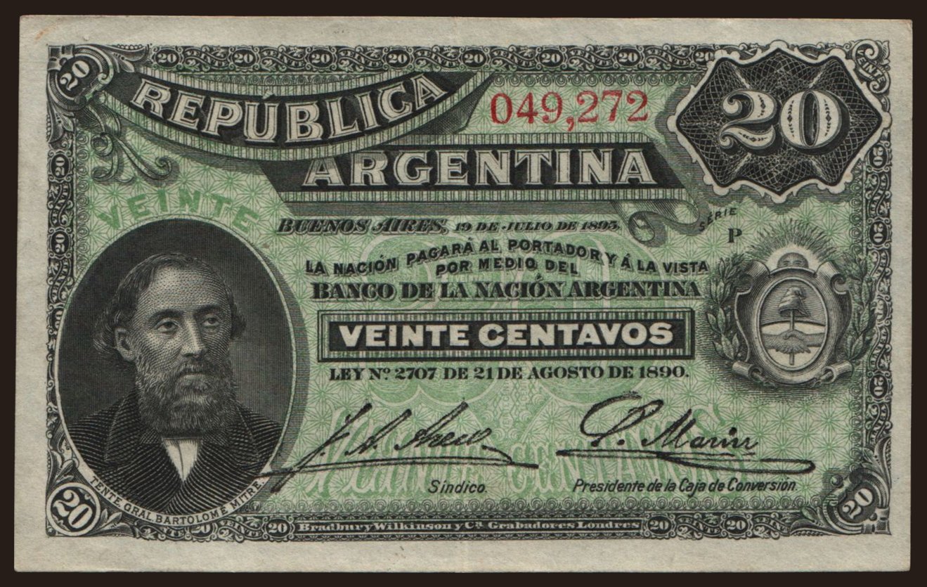 20 centavos, 1895
