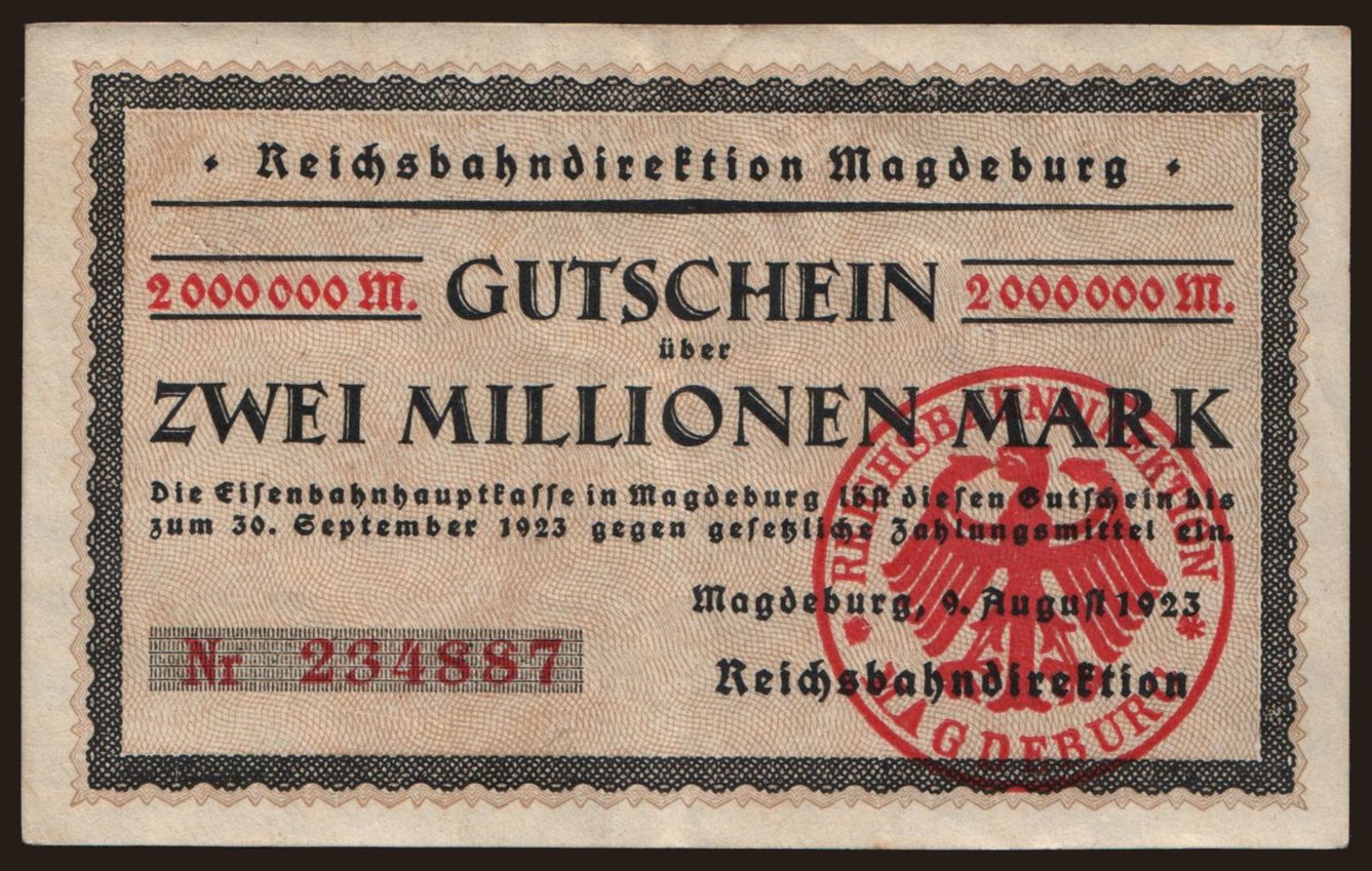 Magdeburg, 2.000.000 Mark, 1923
