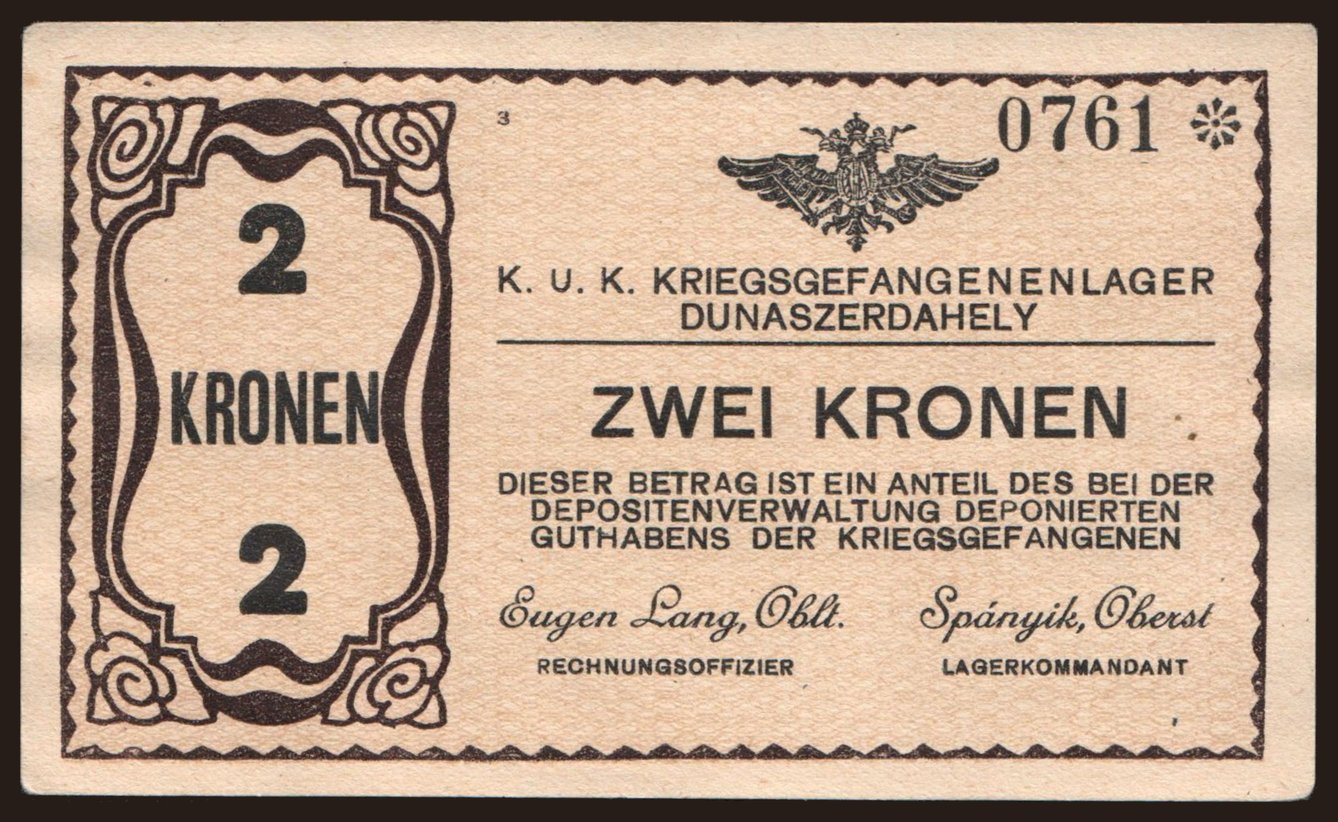 Dunaszerdahely, 2 Kronen, 1915