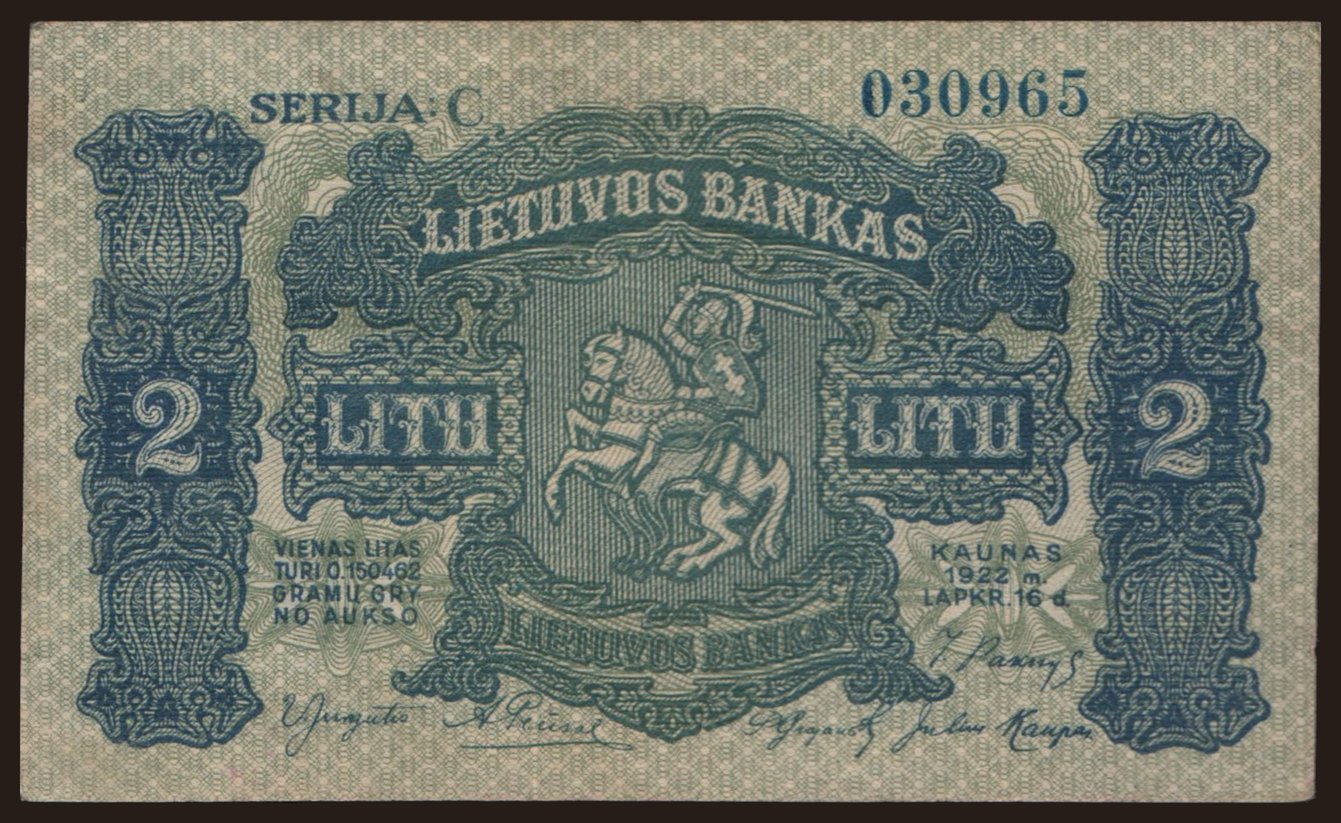 2 litu, 1922