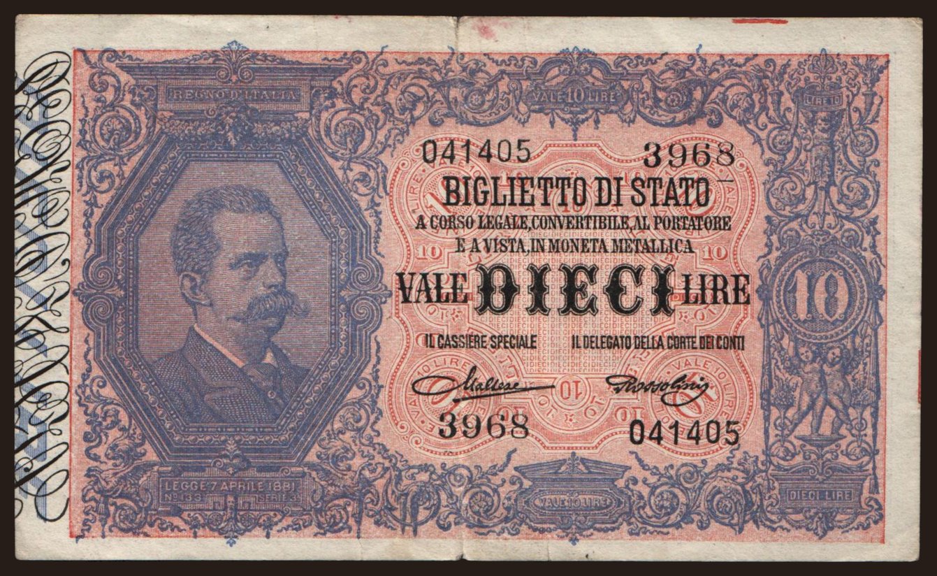 10 lire, 1923