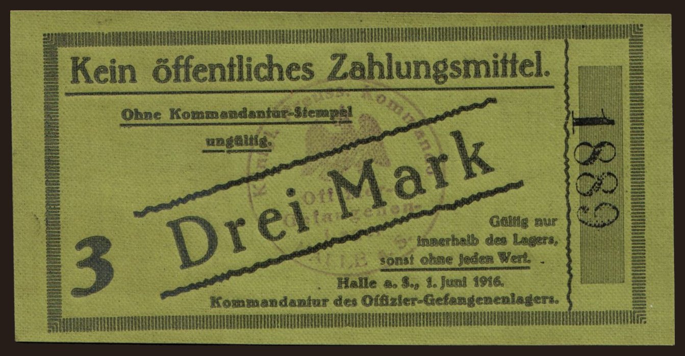 Halle, 3 Mark, 1916