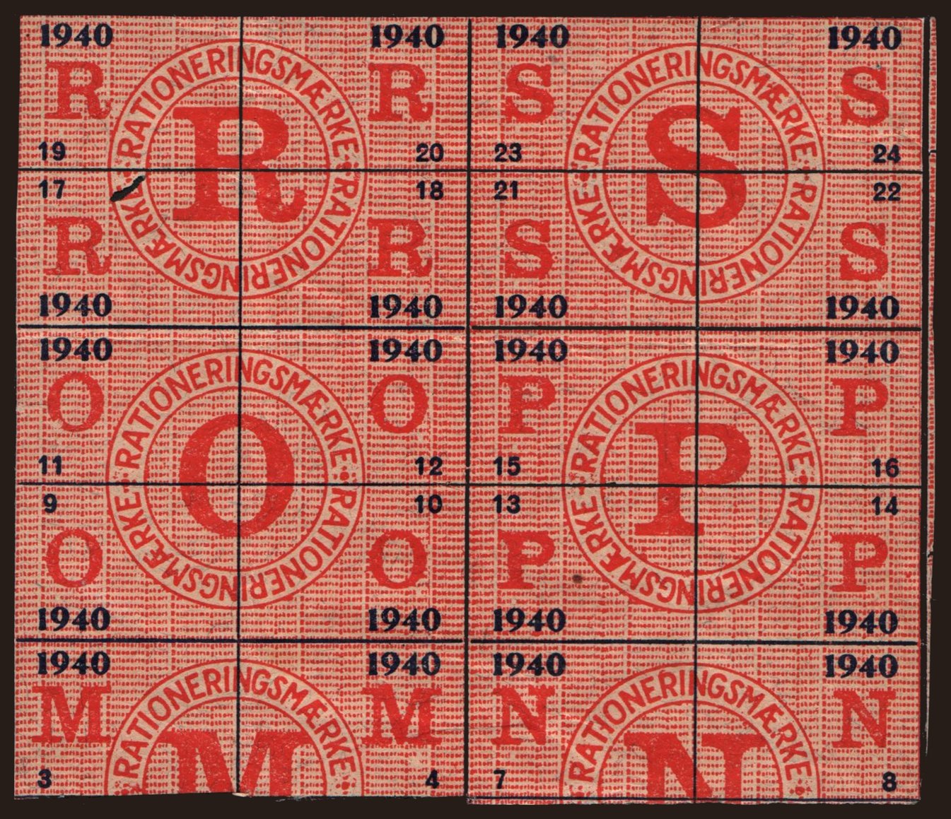 Rationeringsmaerke, 1940