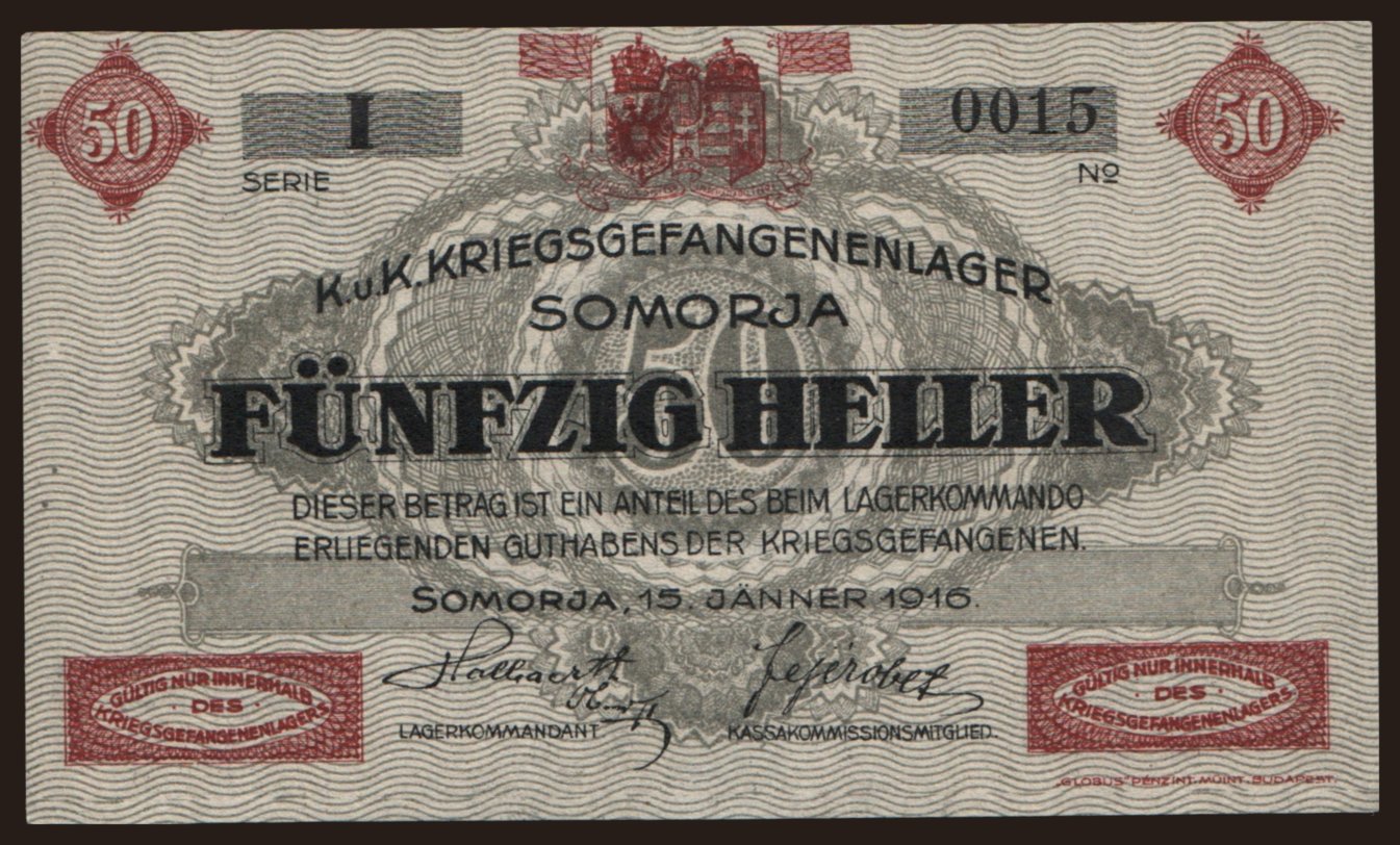 Somorja, 50 Heller, 1916