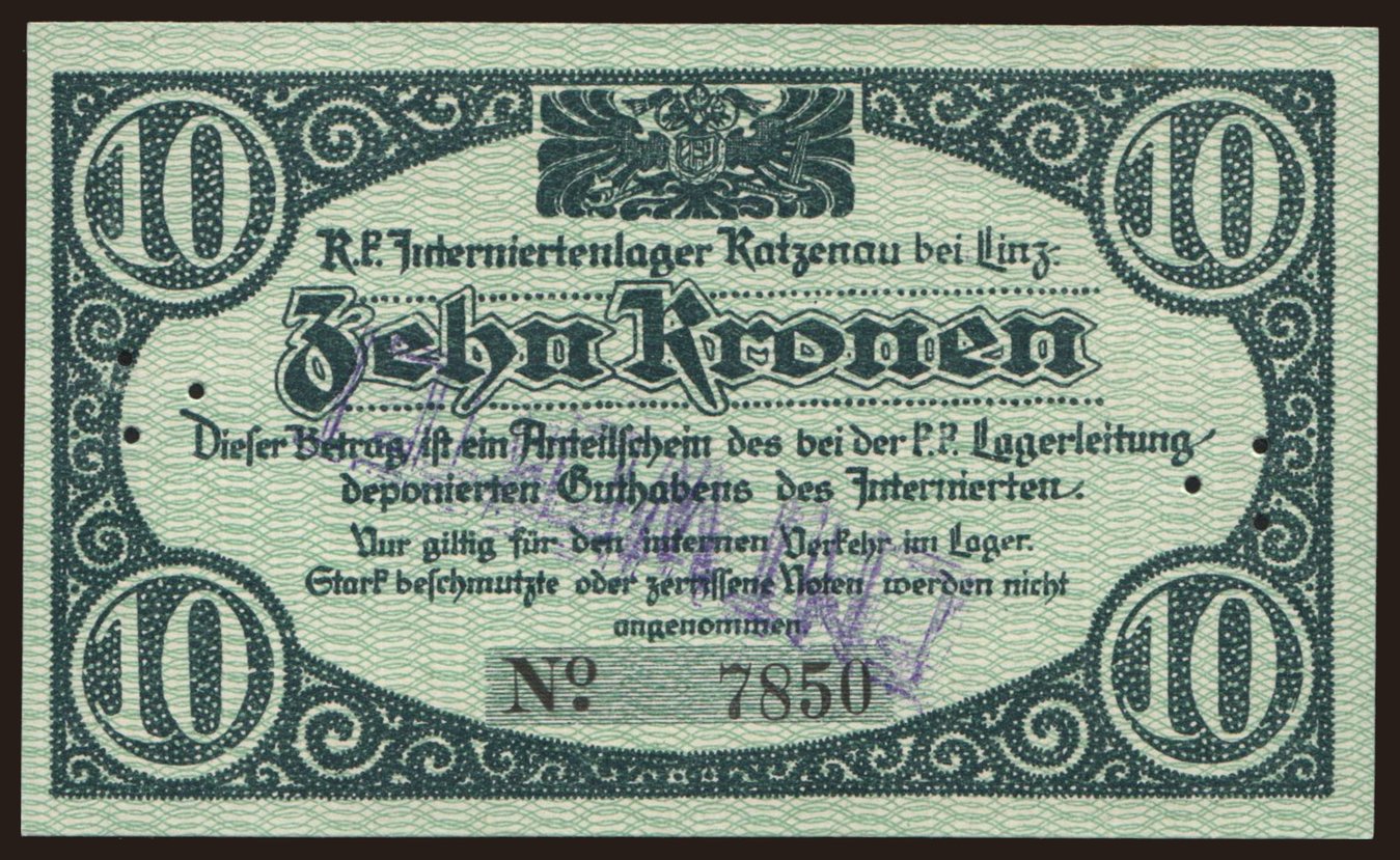 Katzenau bei Linz, 10 Kronen, 191?