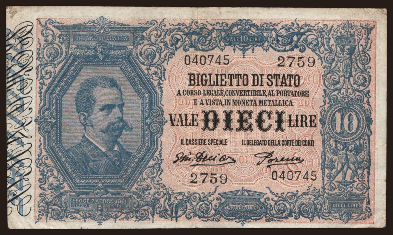 10 lire, 1917