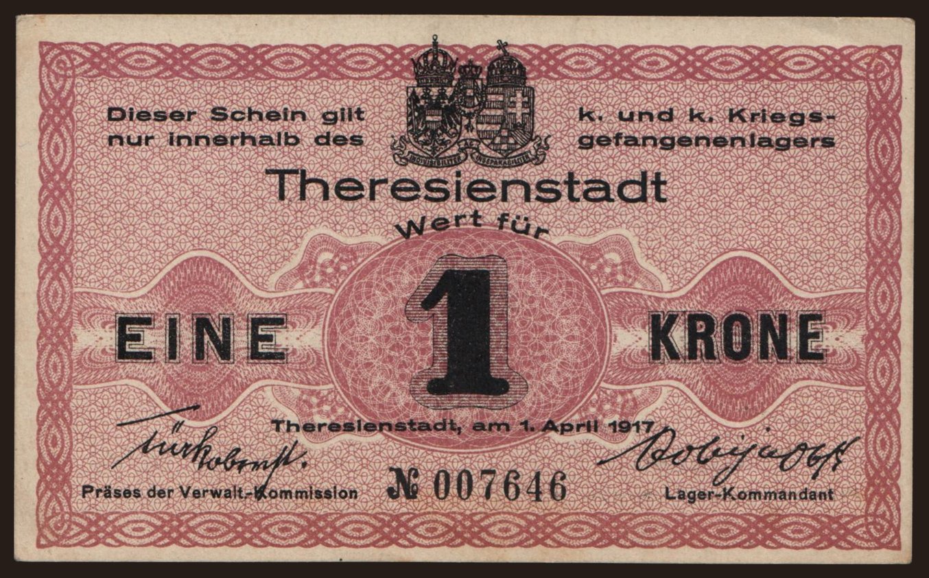 Theresienstadt, 1 Krone, 1917