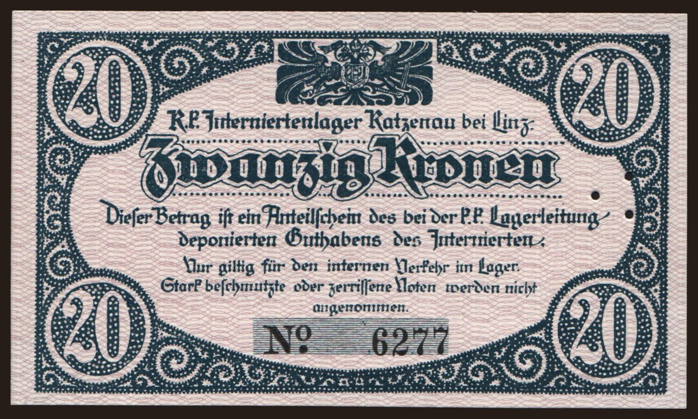 Katzenau bei Linz, 20 Kronen, 191?