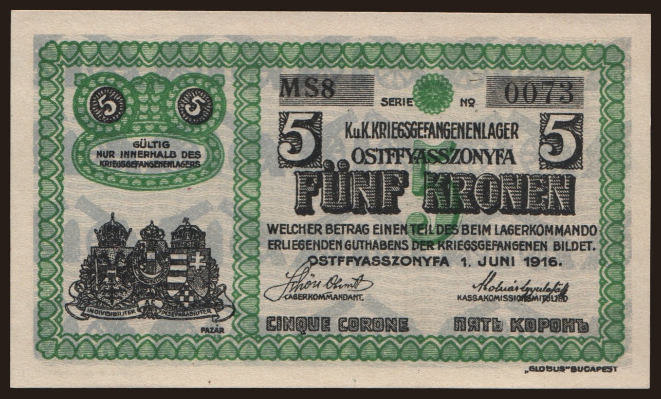 Ostffyasszonyfa, 5 Kronen, 1916