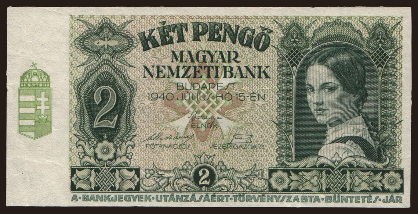 2 pengő, 1940