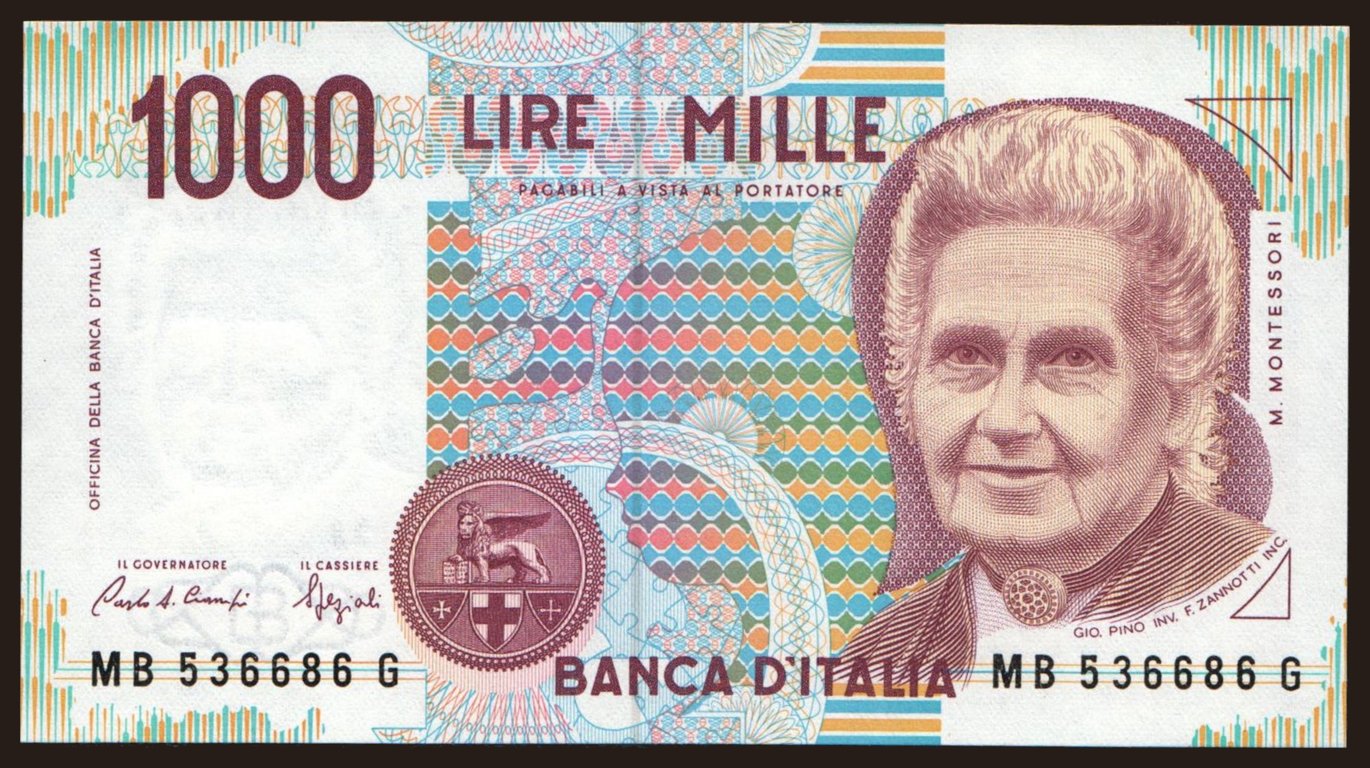 1000 lire, 1991