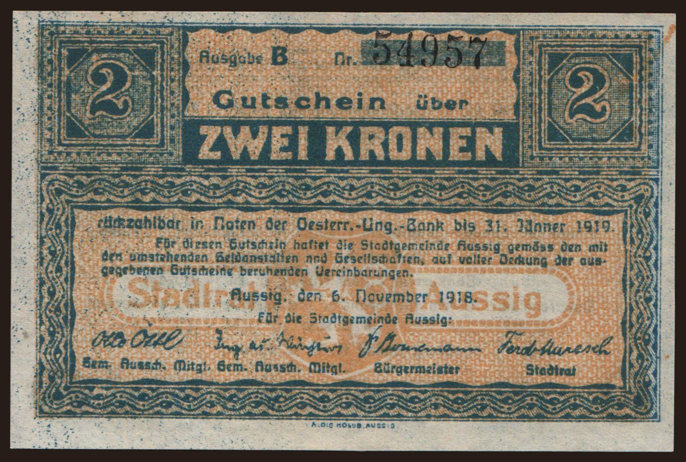 Aussig, 2 Kronen, 1918
