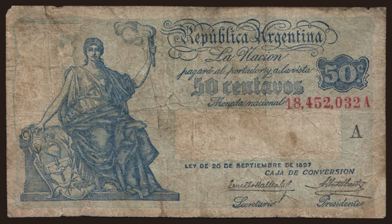 50 centavos, 1897(1922)