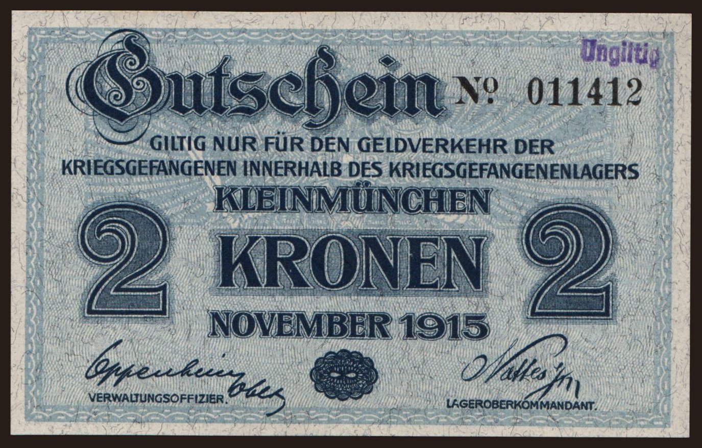 Kleinmünchen, 2 Kronen, 1915