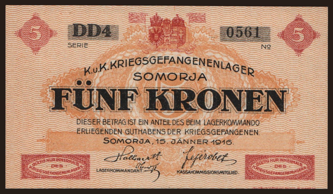 Somorja, 5 Kronen, 1916