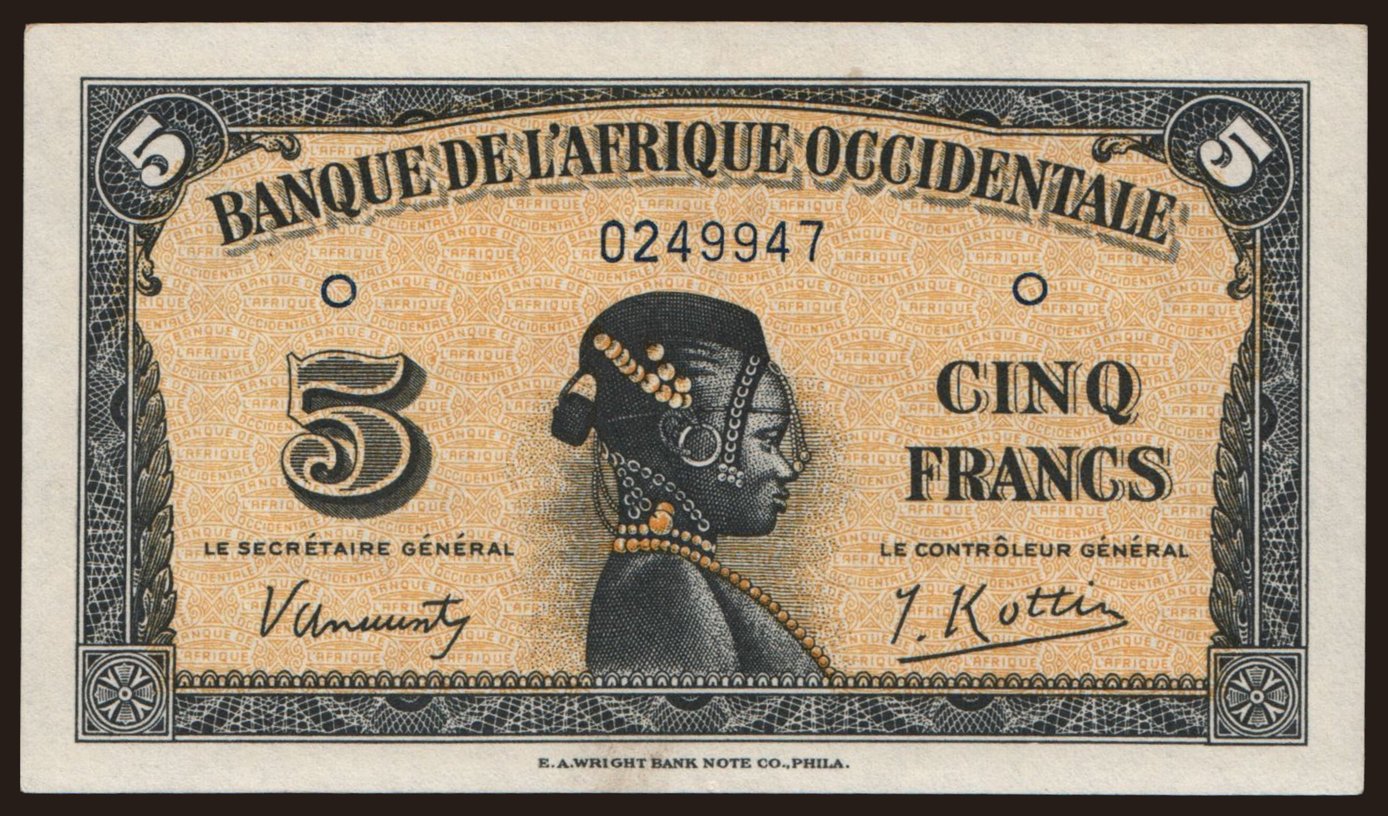 5 francs, 1942