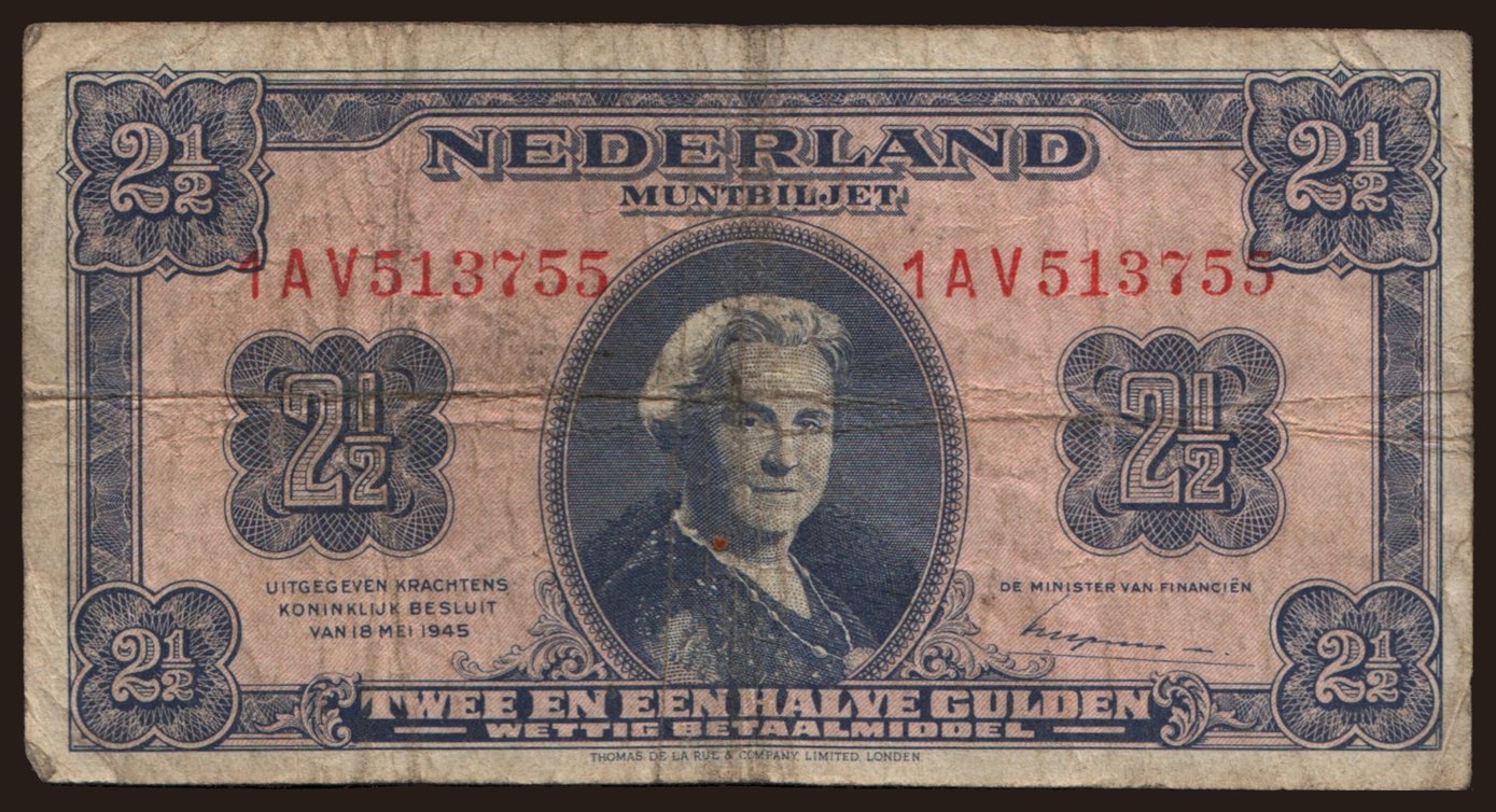 2 1/2 gulden, 1945