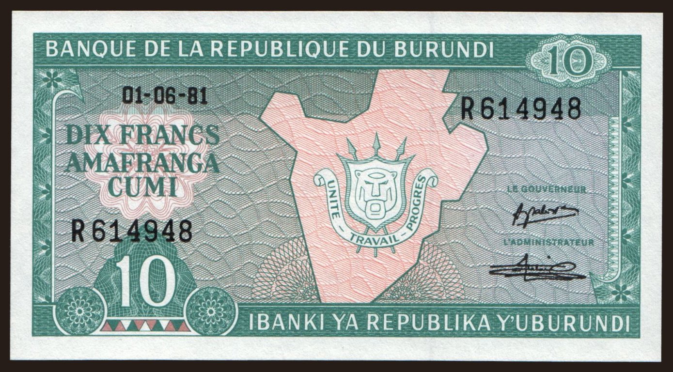 10 francs, 1981