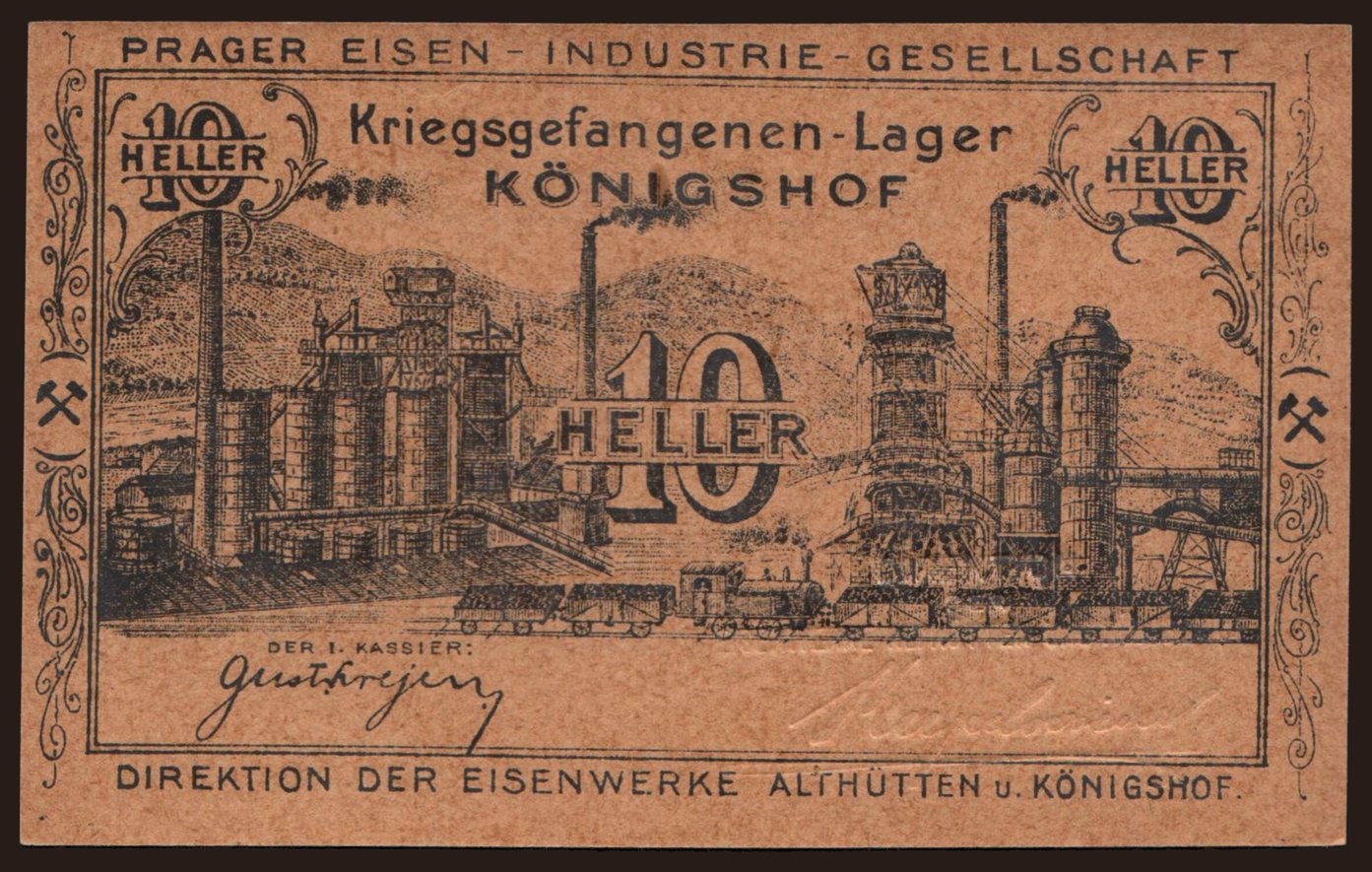 Königshof, 10 Heller, 1916