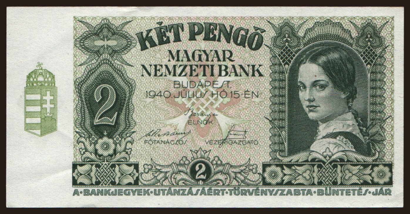 2 pengő, 1940