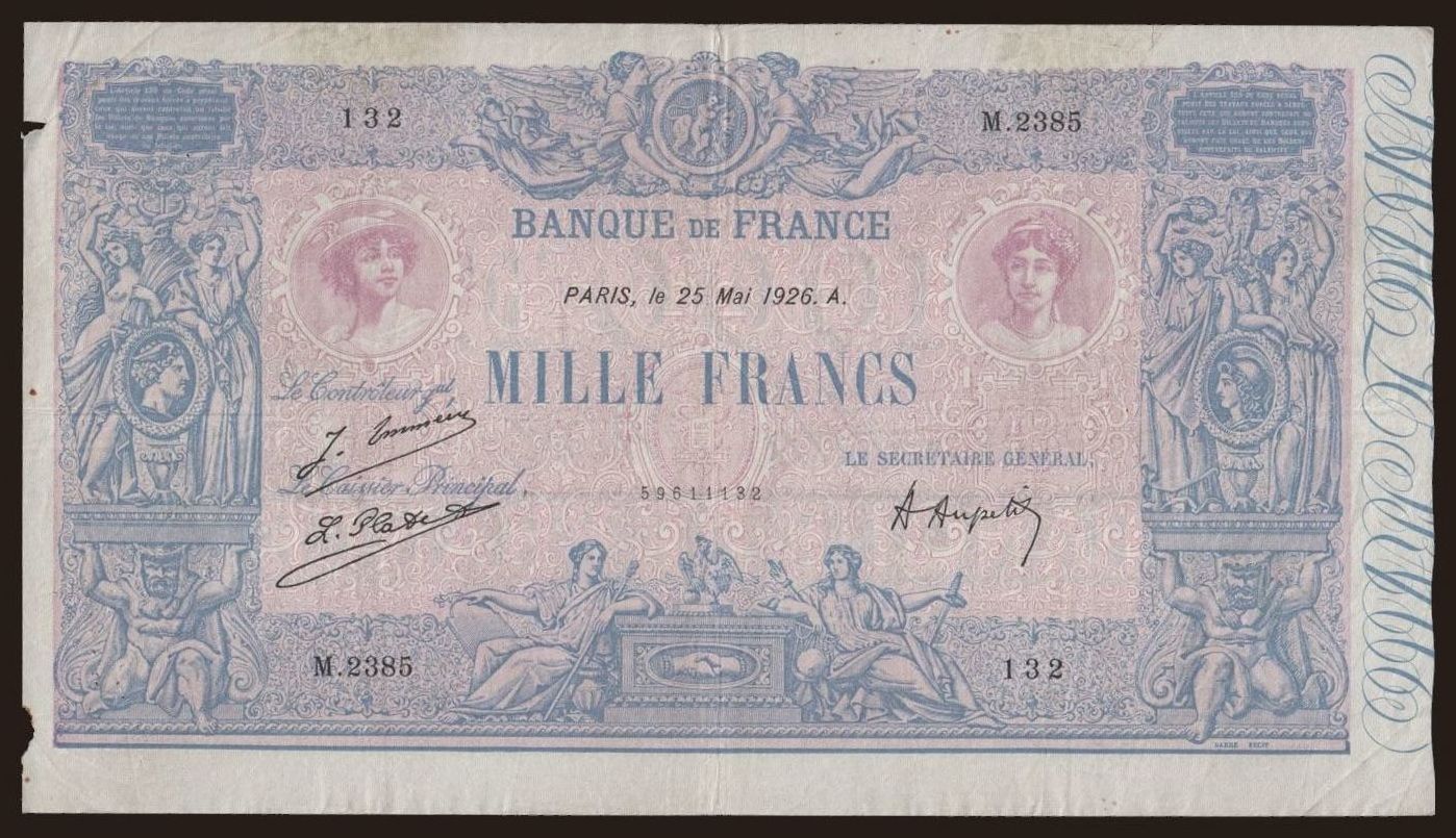 1000 francs, 1926