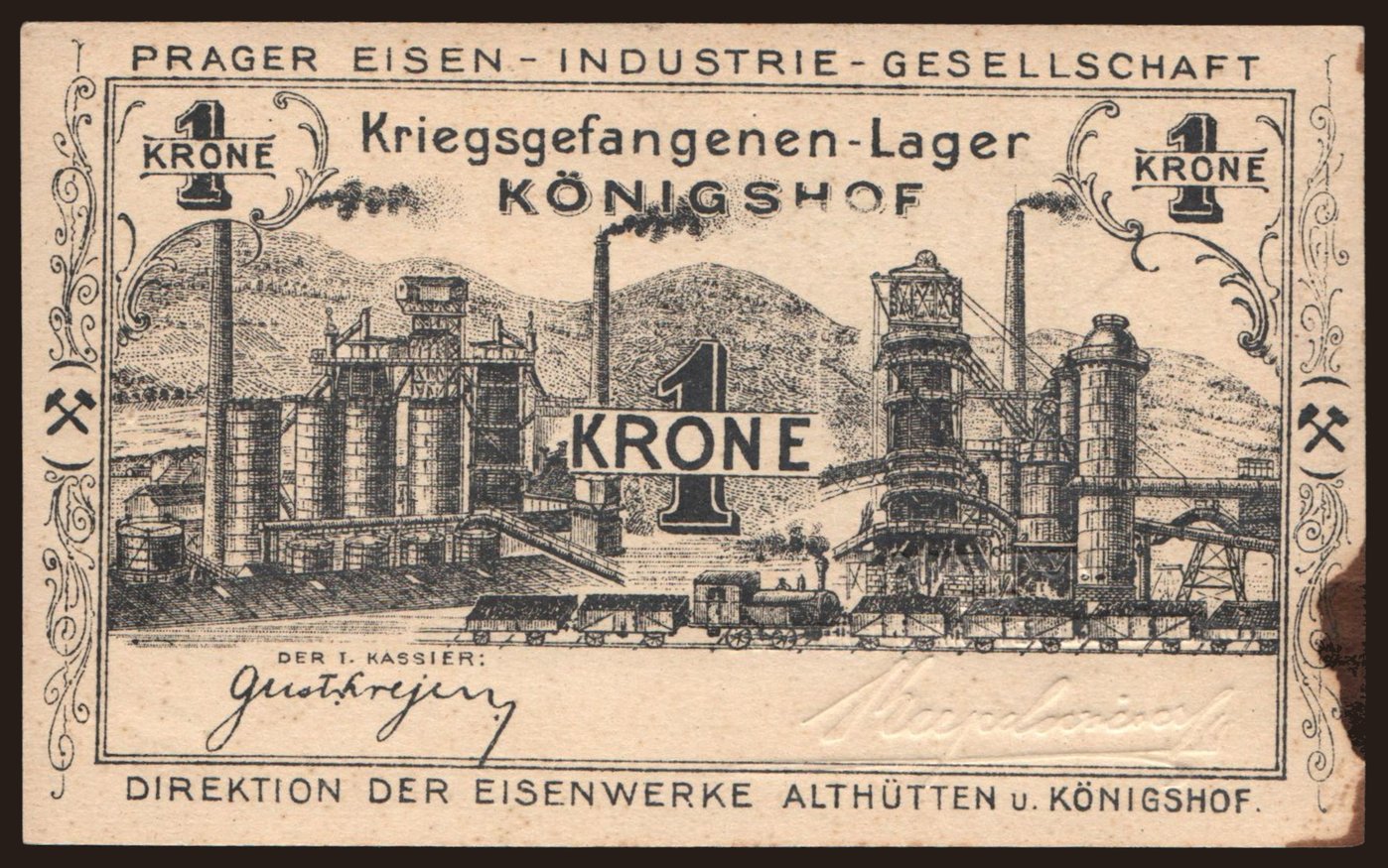 Königshof, 1 Krone, 1916