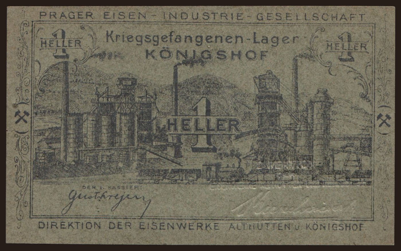 Königshof, 1 Heller, 1916