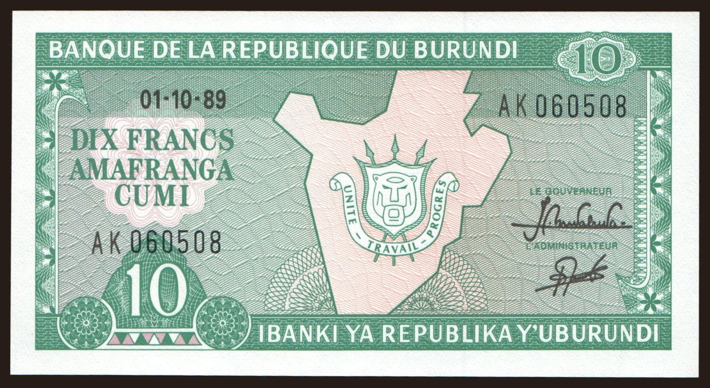 10 francs, 1989