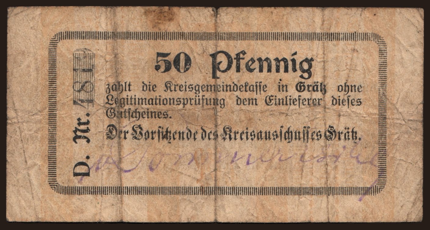 Grätz/ Kreisausschuss, 50 Pfennig, 1914