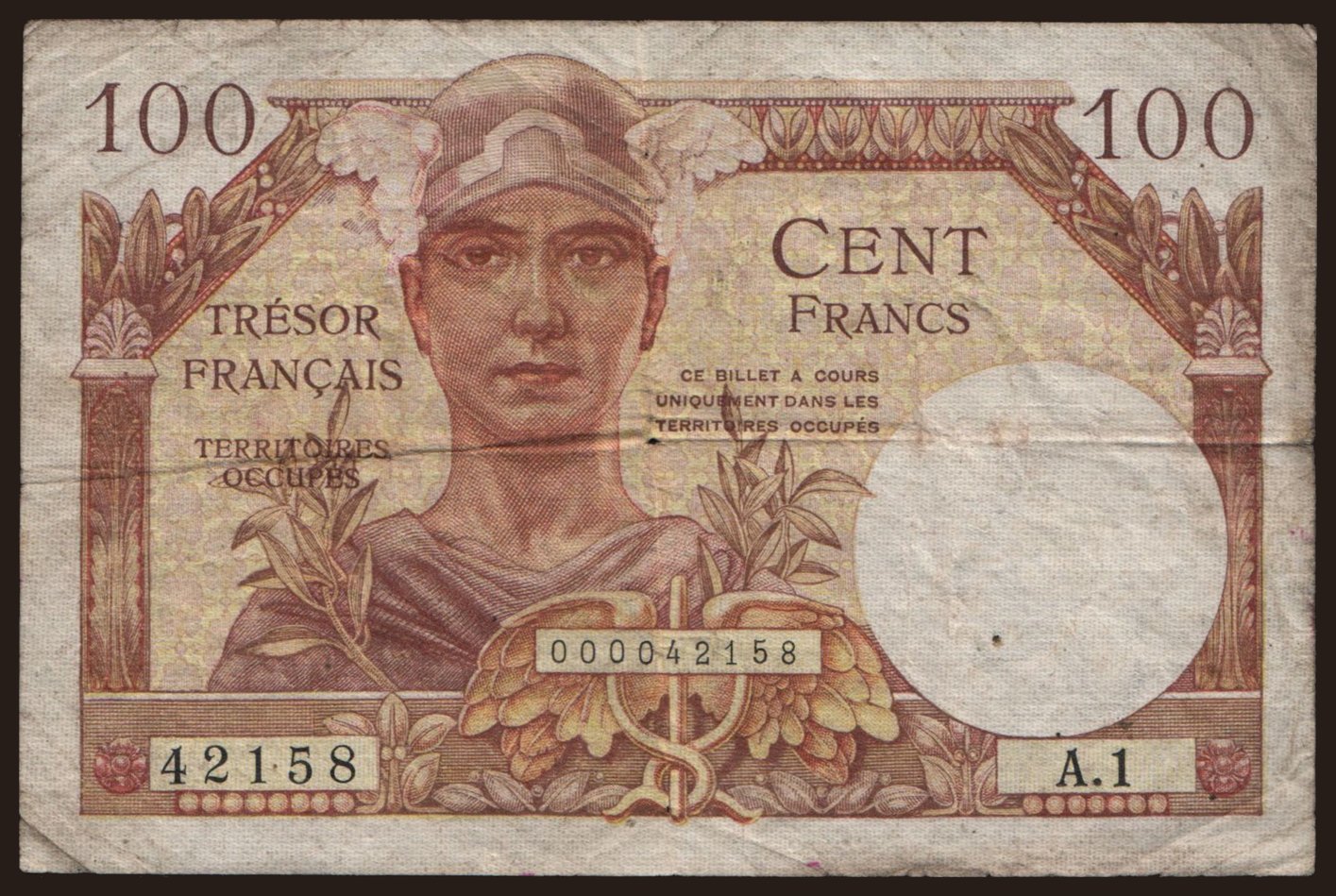 Tresor Francais, 100 francs, 1947