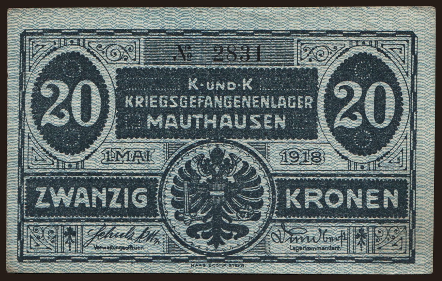 Mauthausen, 20 Kronen, 1918