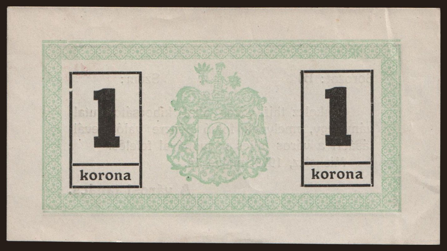 Miskolc, 1 korona, 1919
