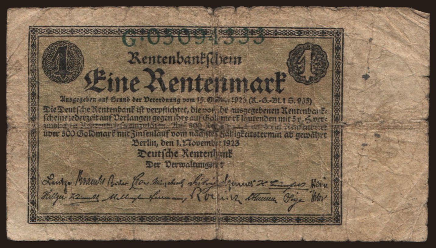 1 Rentenmark, 1923
