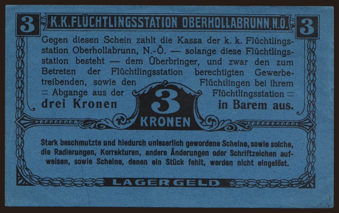Oberhollabrunn, 3 Kronen, 191?