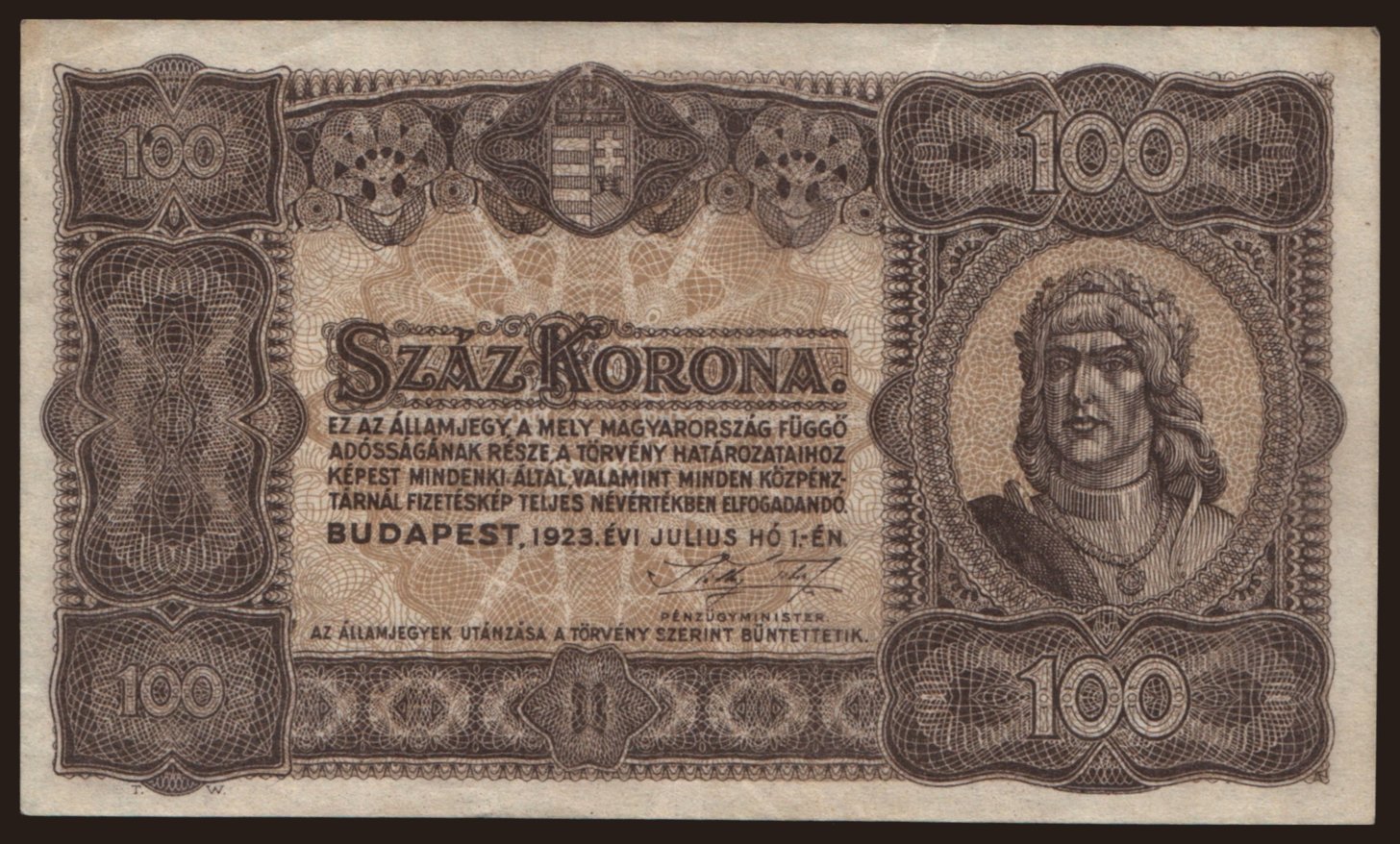 100 korona, 1923