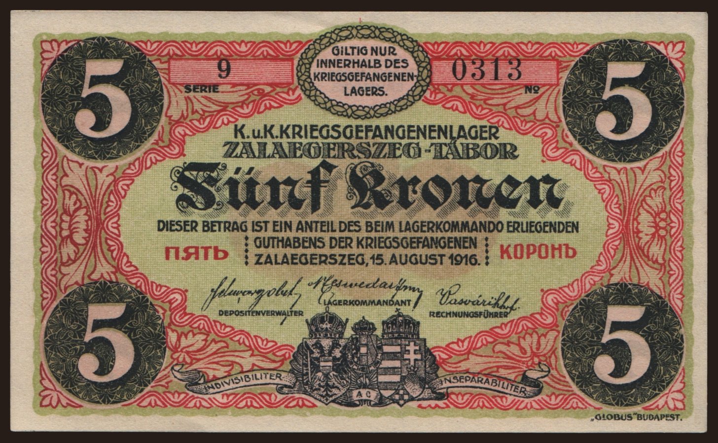 Zalaegerszeg, 5 Kronen, 1916