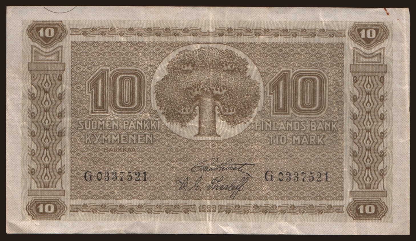 10 markkaa, 1922