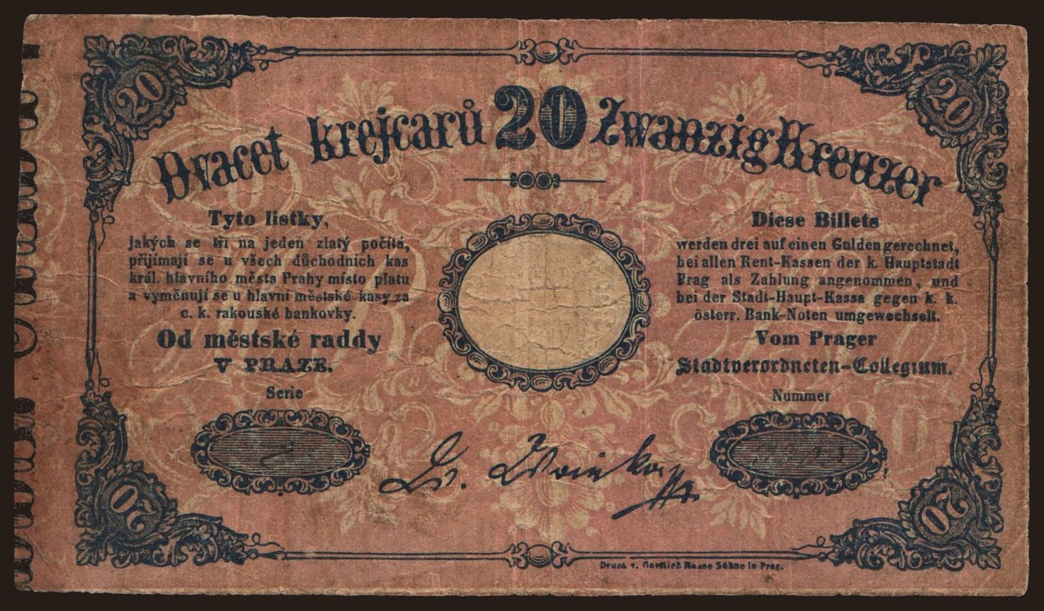 Prag, 20 Kreuzer, 1848