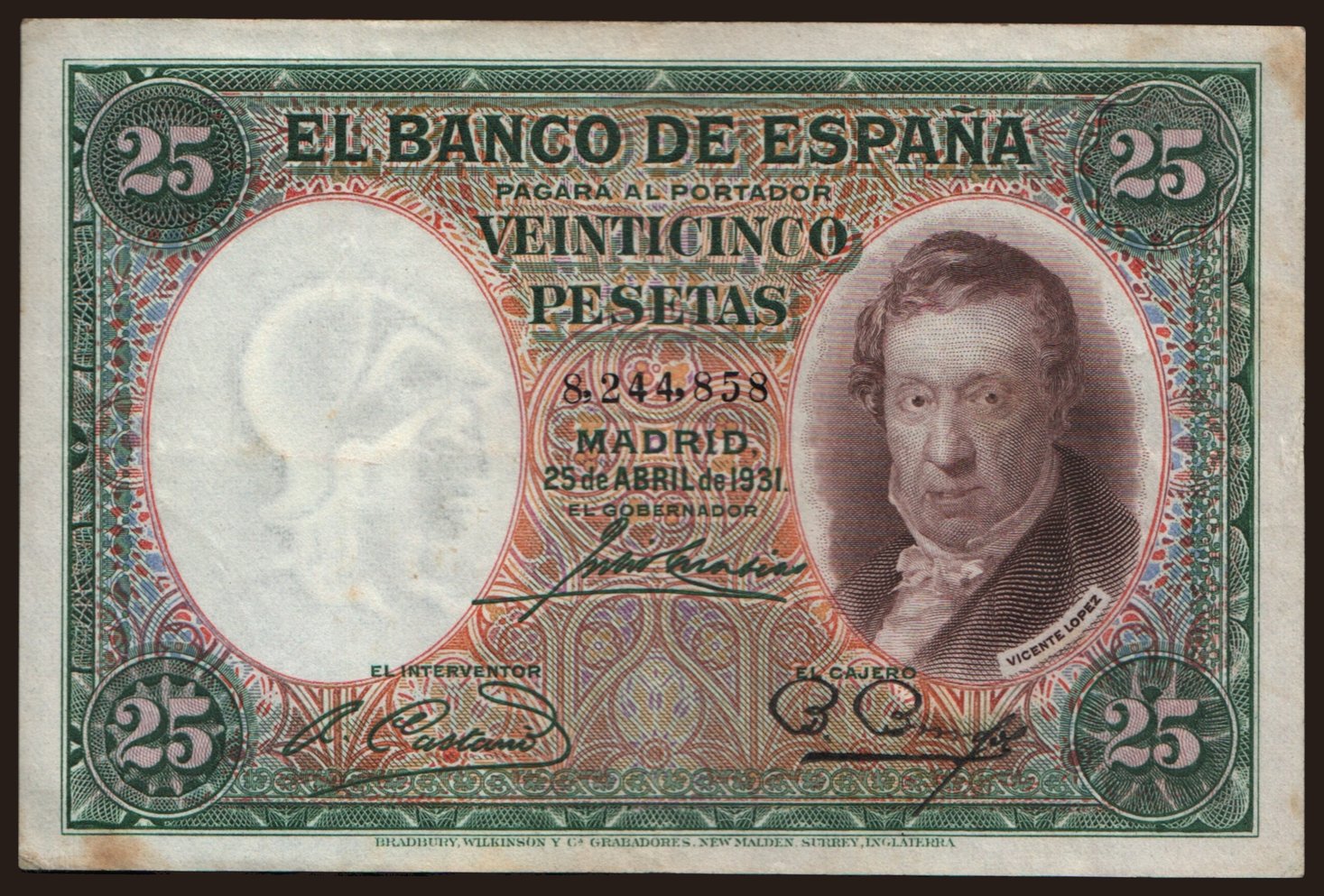 25 pesetas, 1931