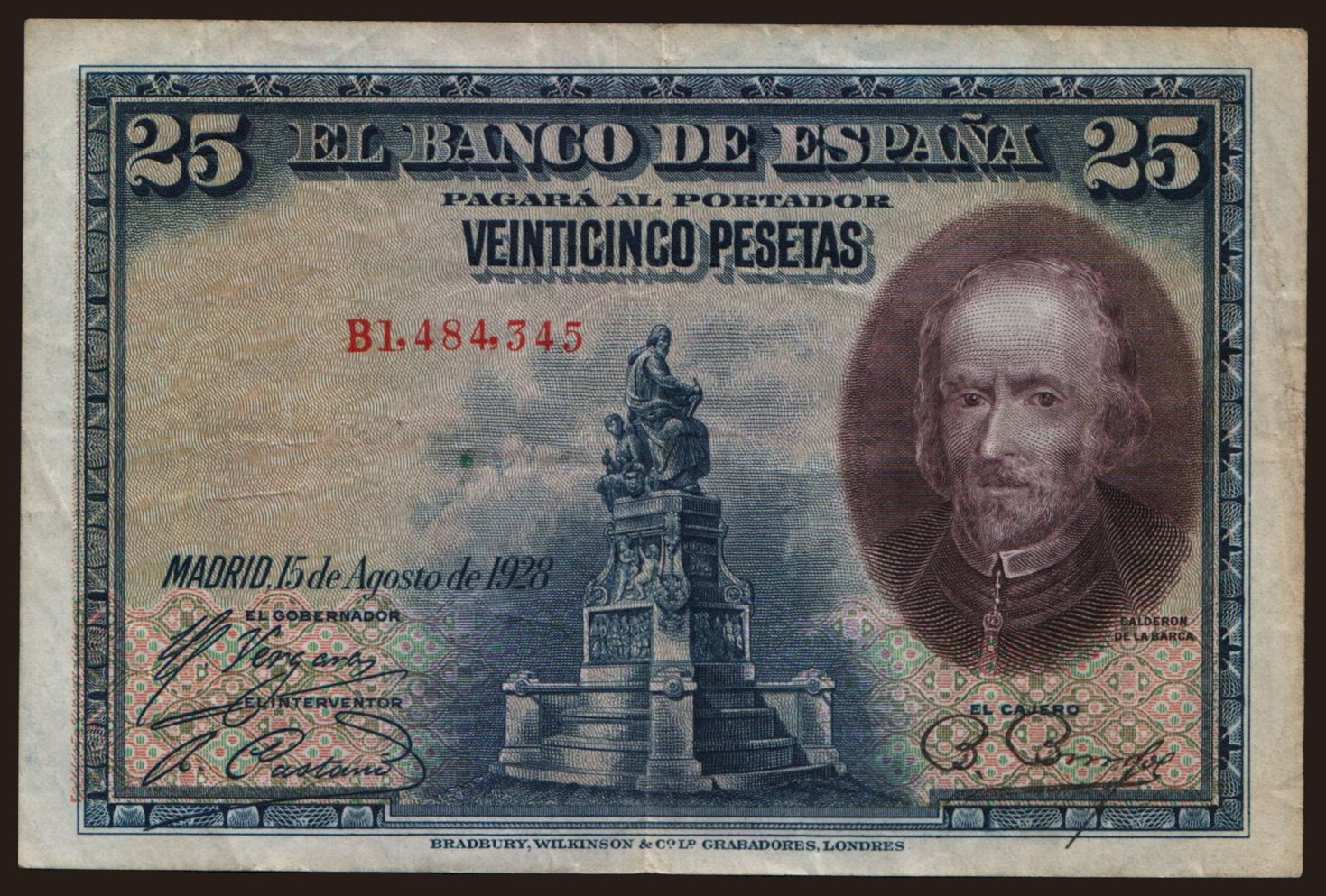 25 pesetas, 1928