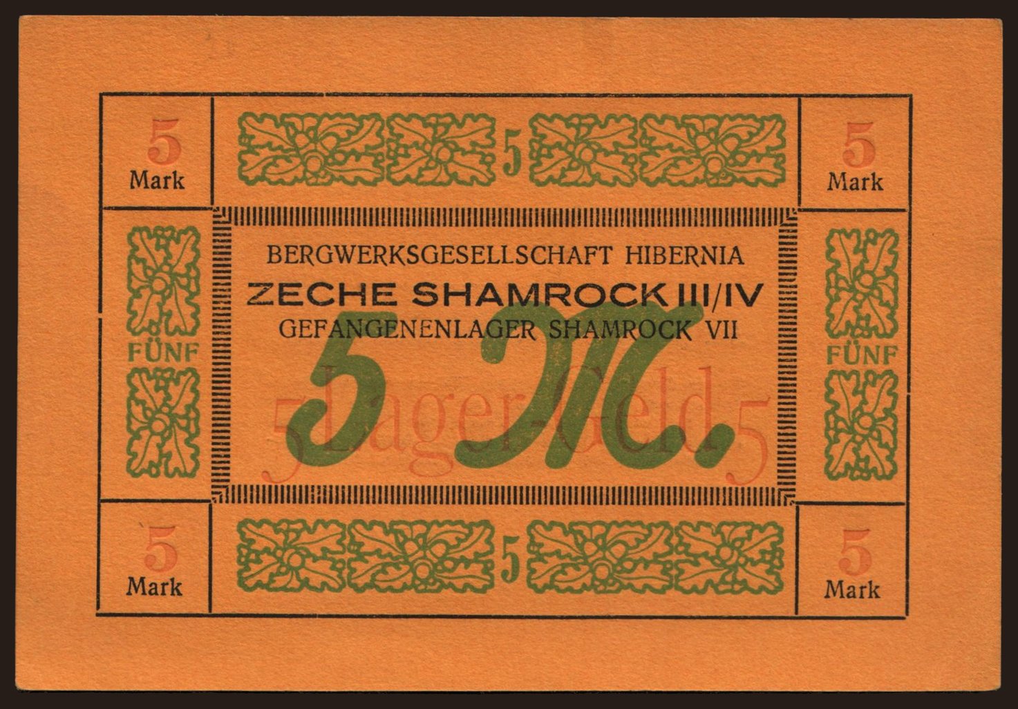 Herne/ Bergwerksgesellschaft Hibernia, 5 Mark, 1916