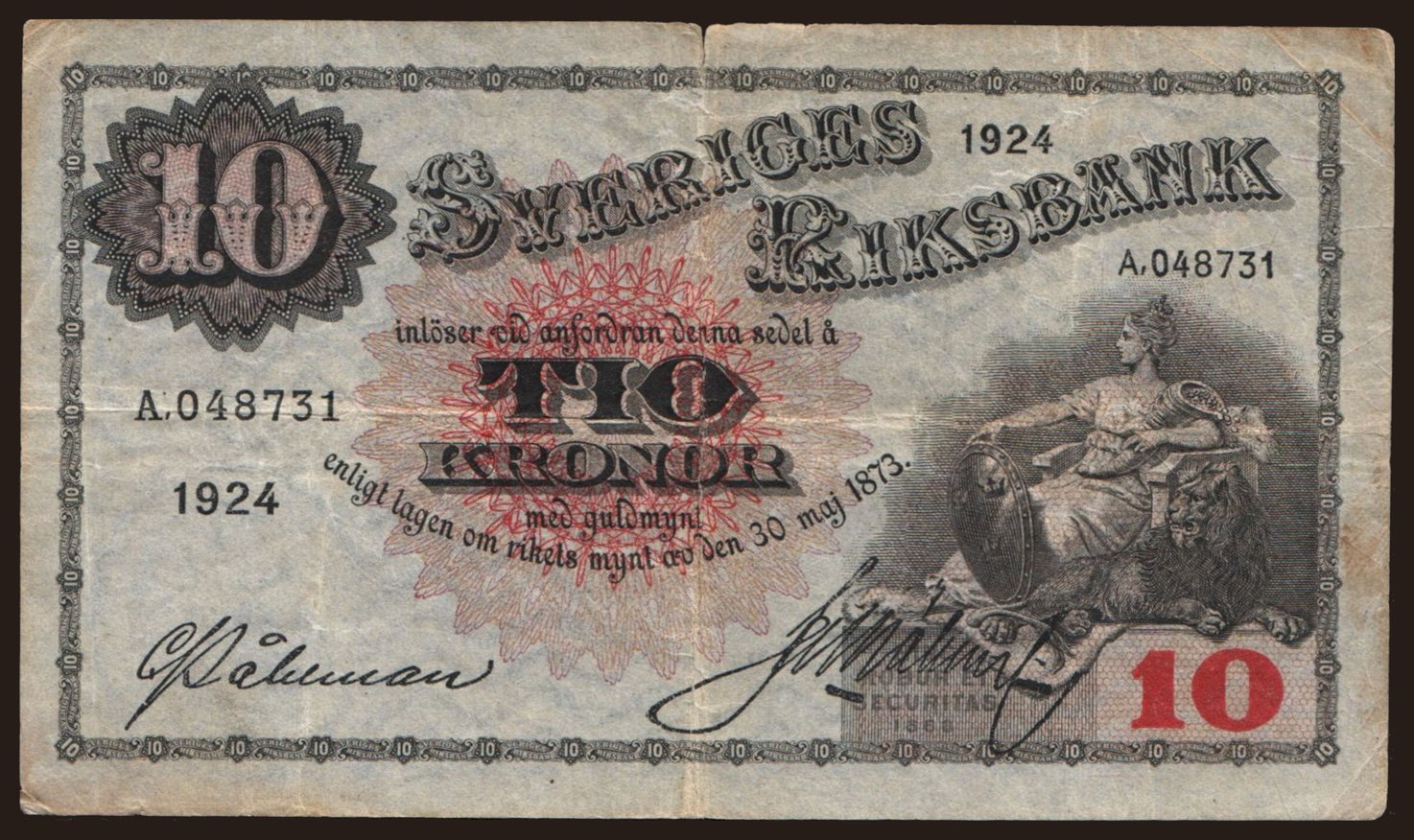 10 kronor, 1924